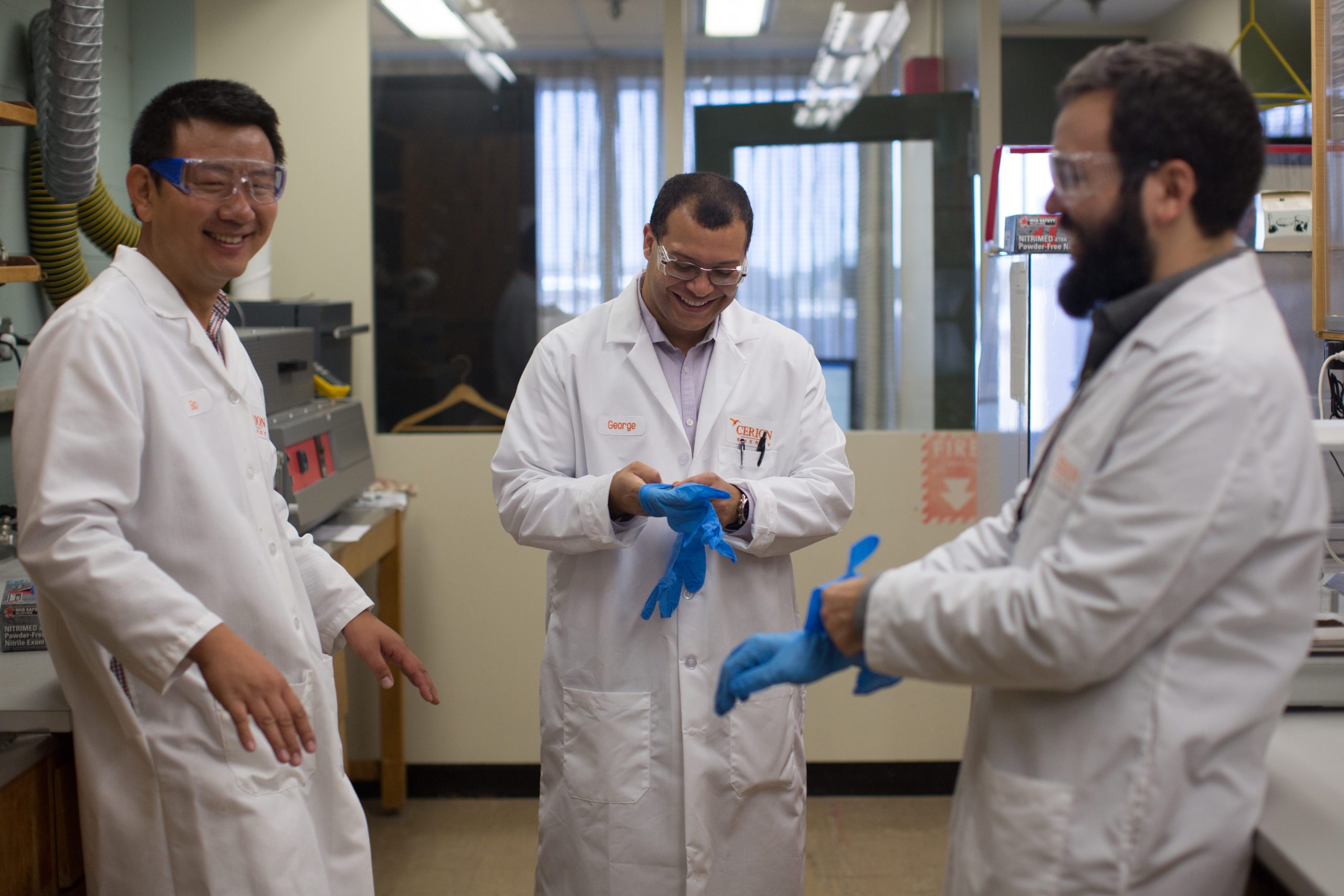 Cerion Nanomaterials Staff in a Lab