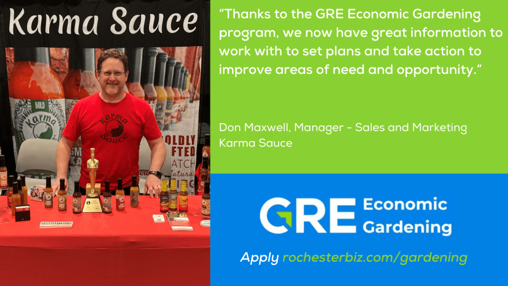 Karma Sauce Testimonial for GRE Economic Gardening.